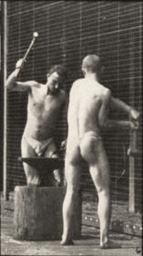 Plate 375 Blacksmiths, hammering on anvil — figure reference